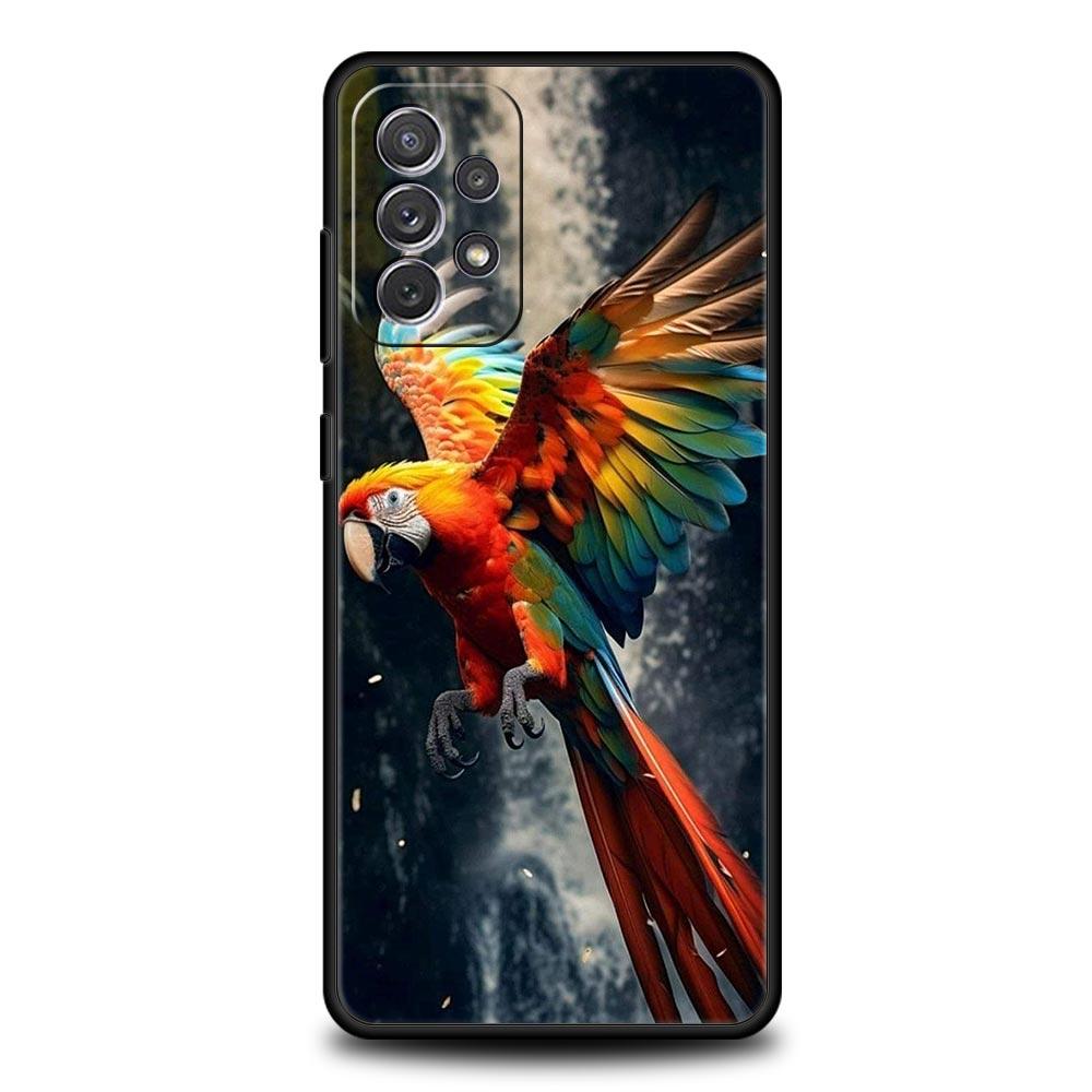 Parrot Bird Phone Case for Samsung A51 A71 A72 A21S A12 A11 A15 A25 A31 A41 A23 A33 A53 A73 A03S A05S A13 5G A35 A55 Cover