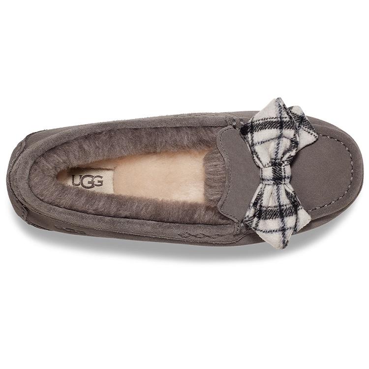 (WMNS) UGG ANSLEY Plaid Bow 'Charcoal' Women's 1127850-CHRC