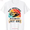 Never Underestimate An Old Man On A Jet Ski T Shirt Vintage Washed Streetwear Designer Clothes Homme Soft Casual Stretched