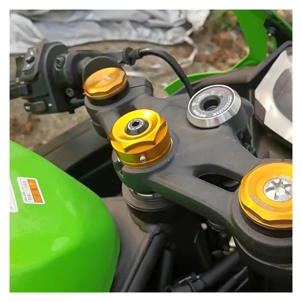 ZX4RR ZX4R 2023 2024 ZX-4R ZX-4RR Motorcycle Accessories Ignition Switch Key Protective Grip Center Cap Plug Cover (Gold-Combo)