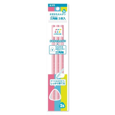 Sakura Writing Elementary School 2B G Pencil 3 Pencils X 10 Cray-Pas Pencils, Stationery, Triangle, 2B-3P#20(10), Pink,