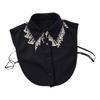 Detachable False Collar Pearls Beaded Lapel Accessory for Hoodie Sweater and Dress for Lady Girl Half Shirt Collar