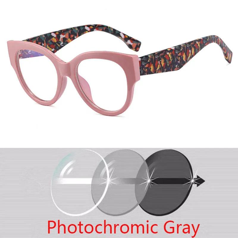92161 Trendy Cat Eye Prescription Glasses With Large Frames And Colorful Legs For Women Diopters Minus -1.0 -1.5 -2.0 To -6.0