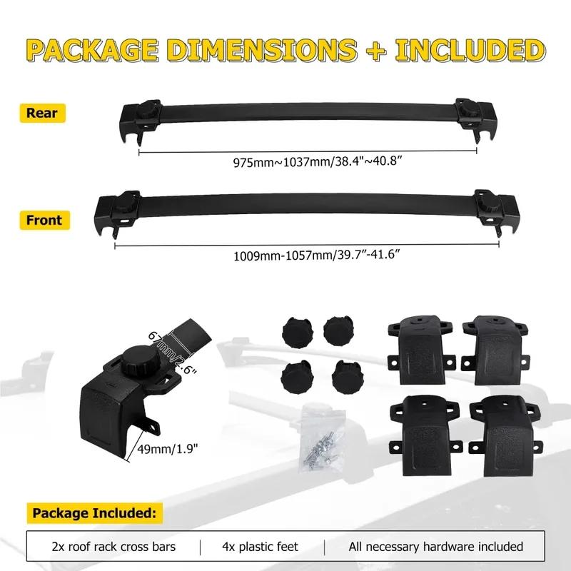 For Jeep Compass 2011-2022 Roof Rack Cross Bars 68kg Load SUV Exterior Rooftop Luggage Kayak Cargo Hard-Shell Carrier Holder