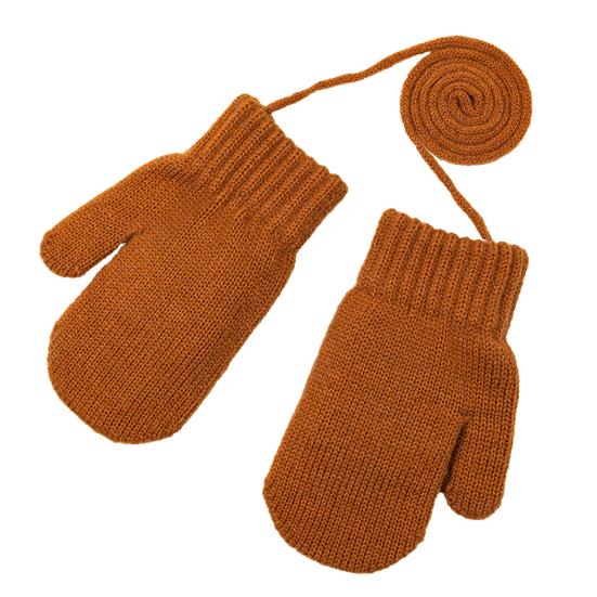 Kids Winter Gloves Warm Thickened Full Finger Mittens Knitted Gloves with Rope for Boys