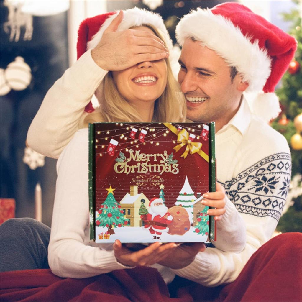 4PC Christmas Aromatherapy Candle Gift Set Christmas Themed Aromatherapy Candle Thanksgiving Gift Party Decoration Props