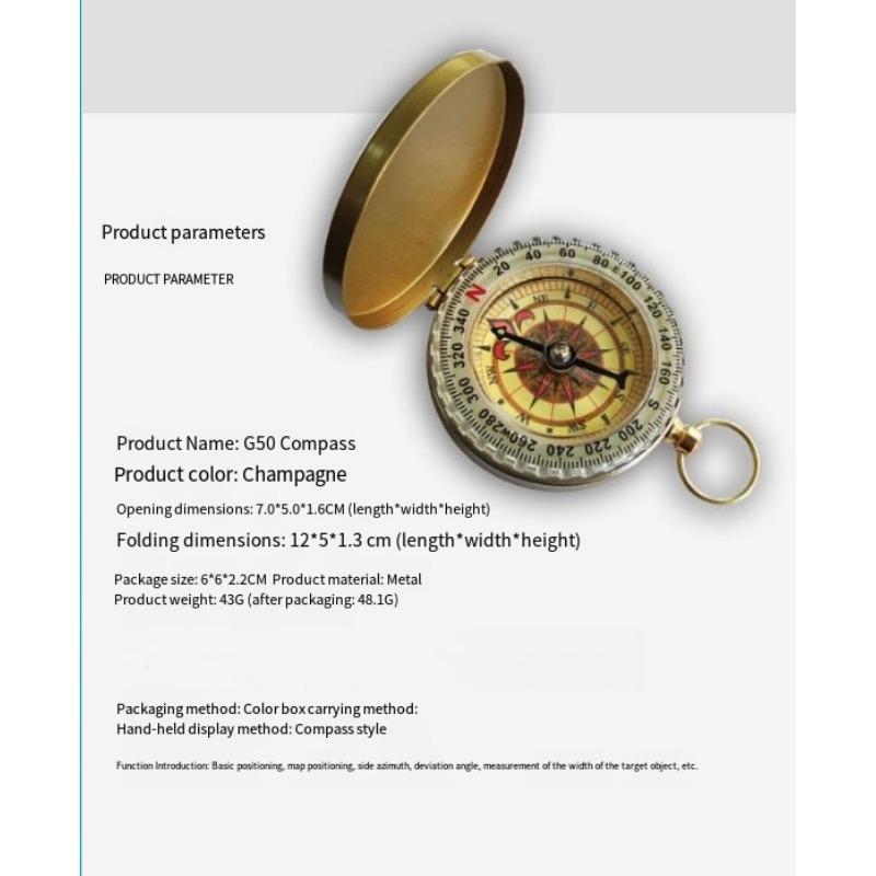 1PC Flip Outdoor Compass Enhanced Luminous Multifunctional Compass High-end Pocket Watch
