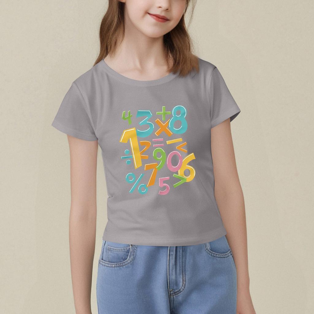 Dziecięca Koszulka z Nadrukiem z Krótkim Rękawem z Okrągłym Dekoltem Casualowa Wygodna Luźna Lekka