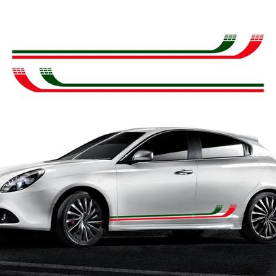 2PCS Car Door Side Vinyl Film Stickers For Alfa Romeo Giulietta Sport Long Stripe Styling PVC Decals Tuning Auto SUV Accessories
