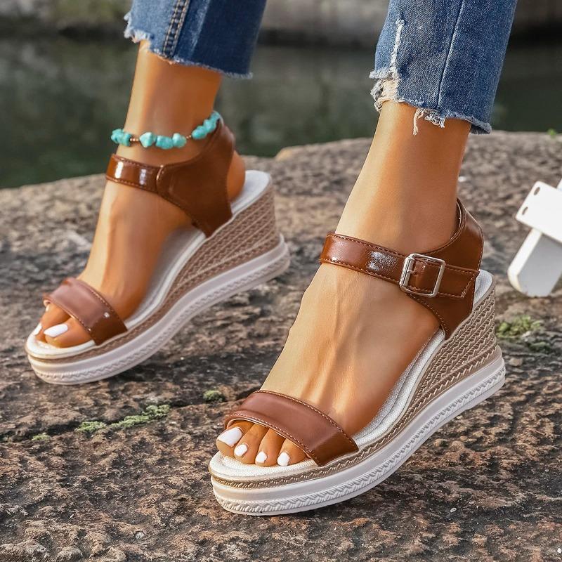 *Fashiable New Anti Slip Wedge Sandals with Round Toe and Fish Mouth for Summer Sexy and Comfortable Casual Sandals for Women