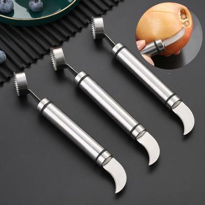 Pratici gadget da cucina durevoli con lama curva e bordo affilato, pelapatate per agrumi, pelapatate da cucina