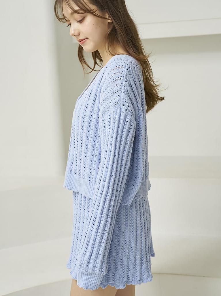 Gelato Pique Crochet Cardigan PWNT252053BLUF