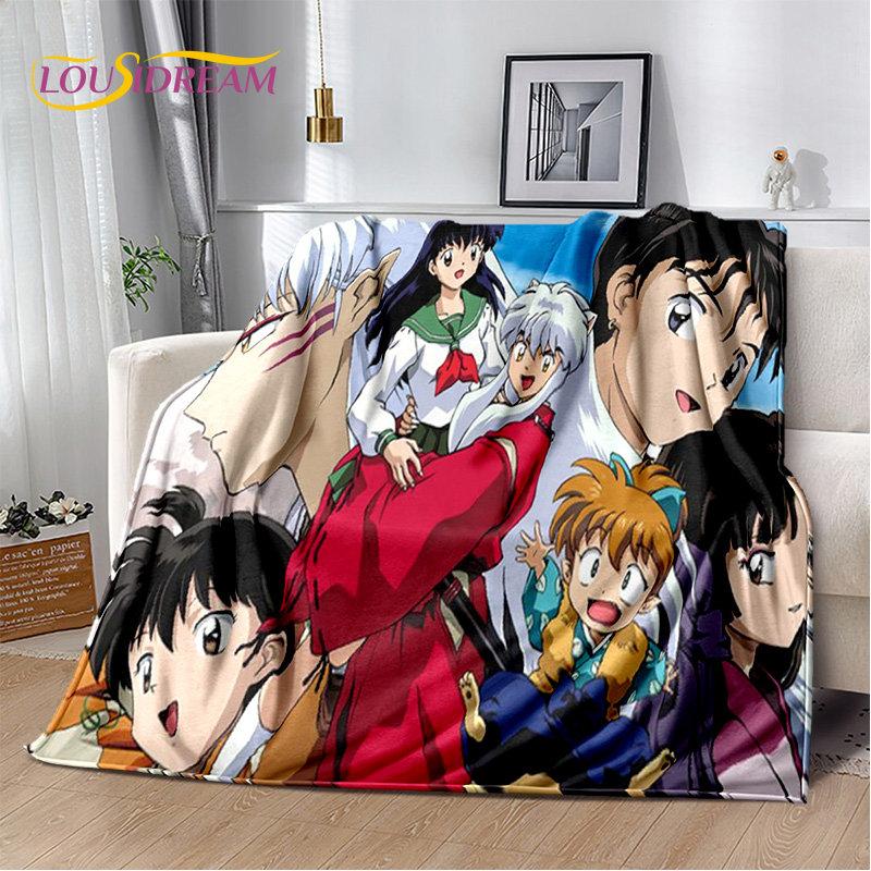 Anime Inuyasha Cartoon Soft Plush Blanket,Flannel Blanket Throw Blanket for Living Room Bedroom Bed Sofa Picnic Cover Bettdecke