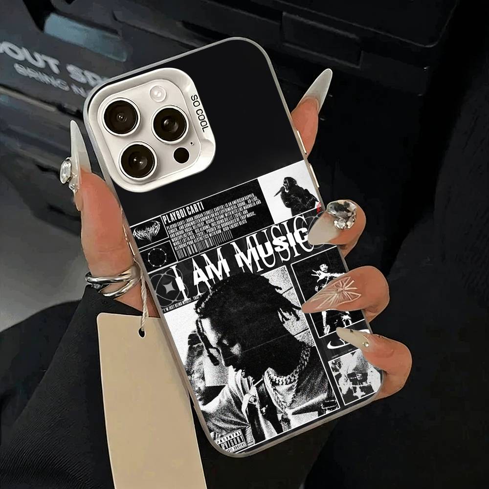 I AM MUSIC (Playboi Carti) Phone Case For iPhone 17,16,15,14,13,12,11 Plus,Pro Max,XS,white Silver Phone Case