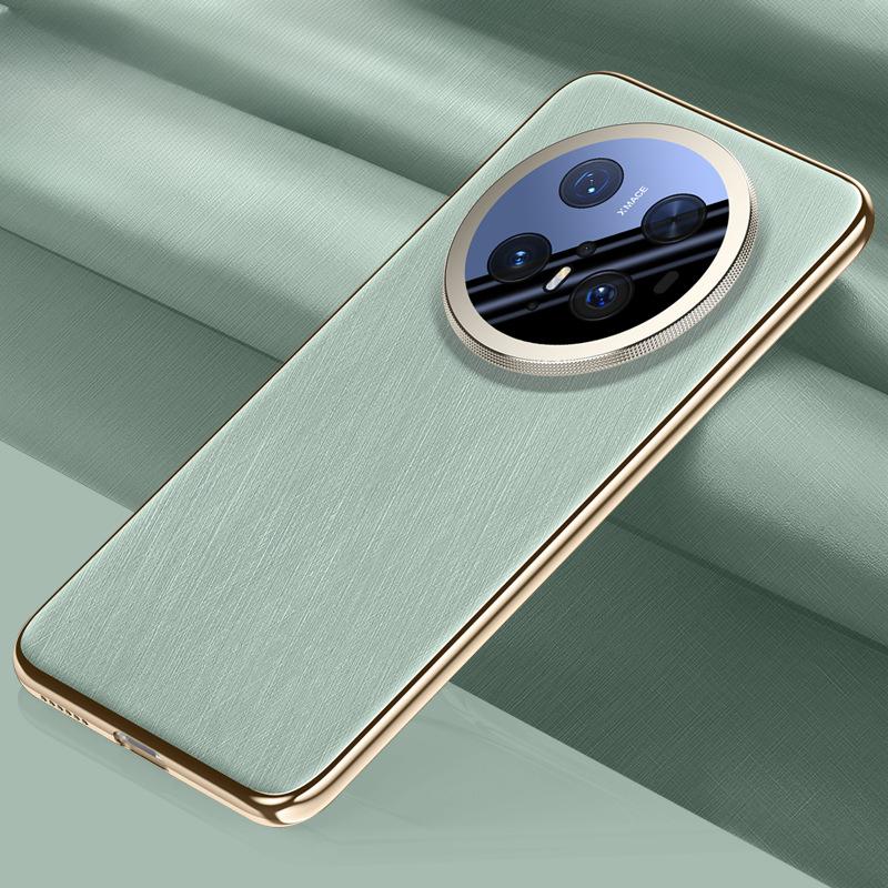 Suitable for Huawei Mate70pro Mobile Phone Case Magnetic Sucking Huawei Lens Full-package Anti-fall M70 Electroplating Business Leather Case