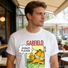 Garfield "DONUT PLEASE" Donut Funny Print Short Sleeve T-Shirt, American Streetwear Brand Heavyweight Cotton Loose Fit Oversized Couple Top
