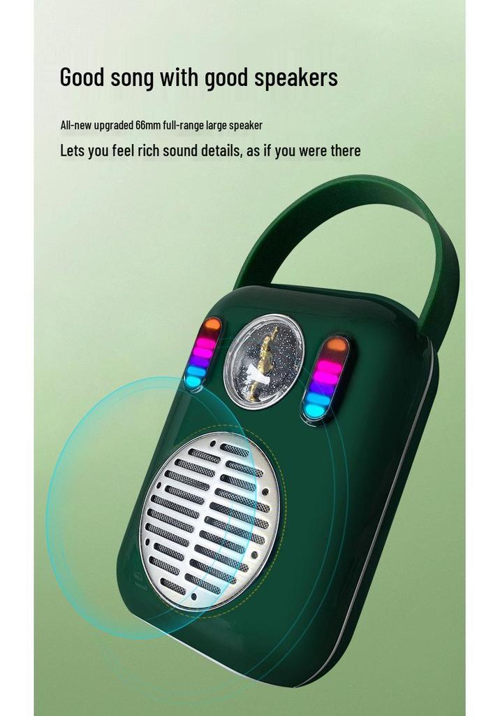 Portable Bluetooth Wireless KTV Speaker and Microphone Set for Outdoor and Home Use