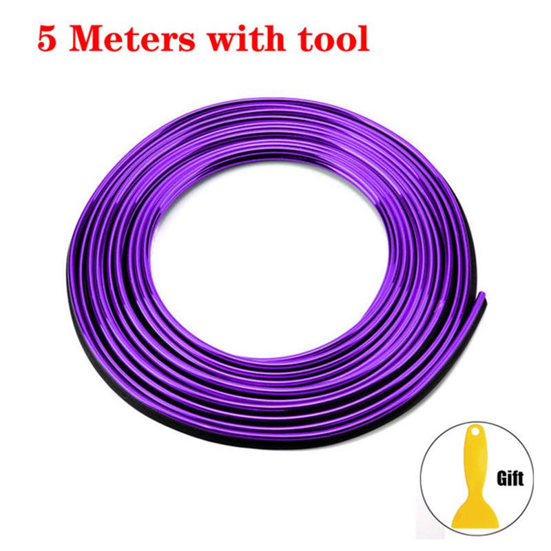 Universal Car Moulding Decoration Flexible Strips 5M/1M Interior Auto Mouldings Car Cover Trim Dashboard Door Edgein Car-styling