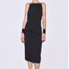 European American Women's Clothing Summer Fashionable Backless Pleated Slim Long Dress