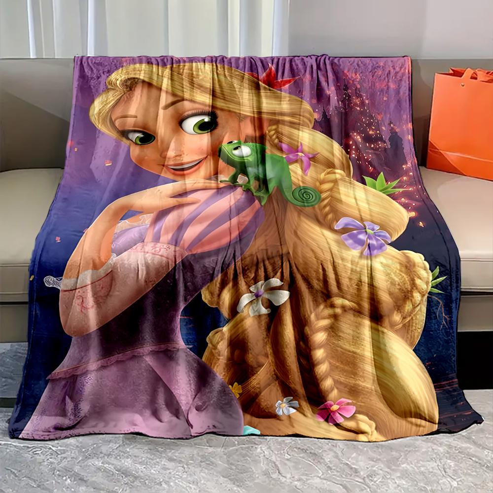 6 Sizes Beautiful Princess R-Rapunzel Print Blanket Bedroom Living Room Sofa Study Children's Room Decor Blanket Holiday Gifts