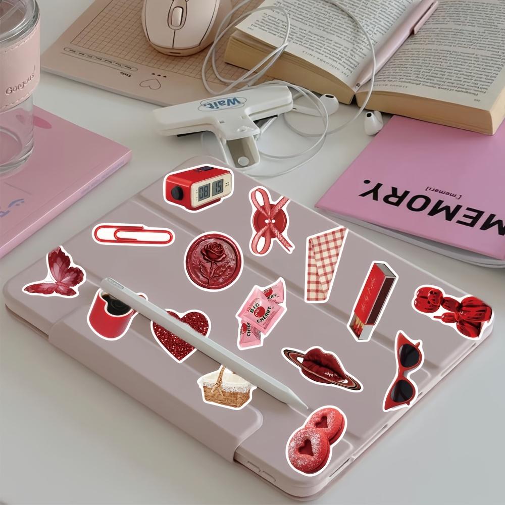 50pcs  Cherry Stickers for - Cute Cartoon Cherry, PVC Fruit Decals with Matte, Irregular Shapes for DIY Scrapbooking, Journals