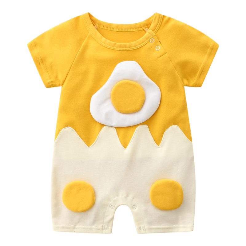 Voyex Zomer Rompertje met Korte Mouwen van Puur Katoen voor Baby's - Kinder Cartoon Kruip Bodysuit 80 cm