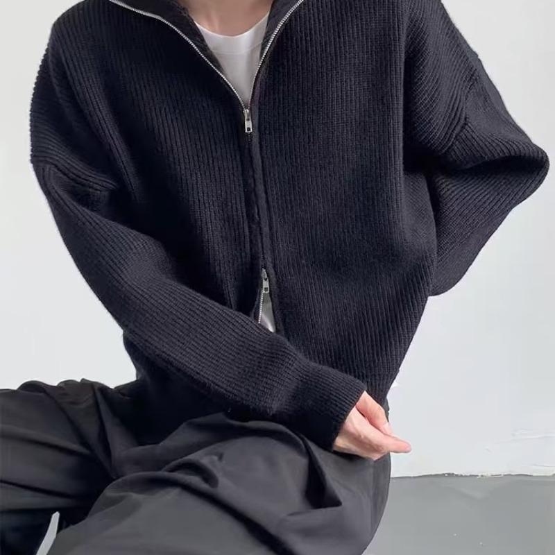 Men's Trendy Half-High Collar Cardigan Sweater, Autumn/Winter 2023 Collection