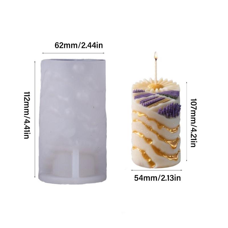 Candle Mold,Column Silicone Mold for Candle Making Cylinder Lavender Candle Mold for Handmade Soap,Aromatherapys Candle
