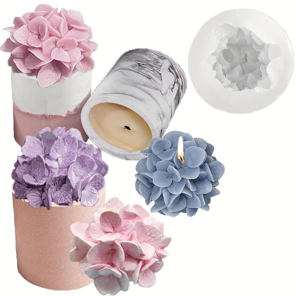 3D embossed hydrangea oval silicone mold reusable suitable DIY scented candles and plaster crafts