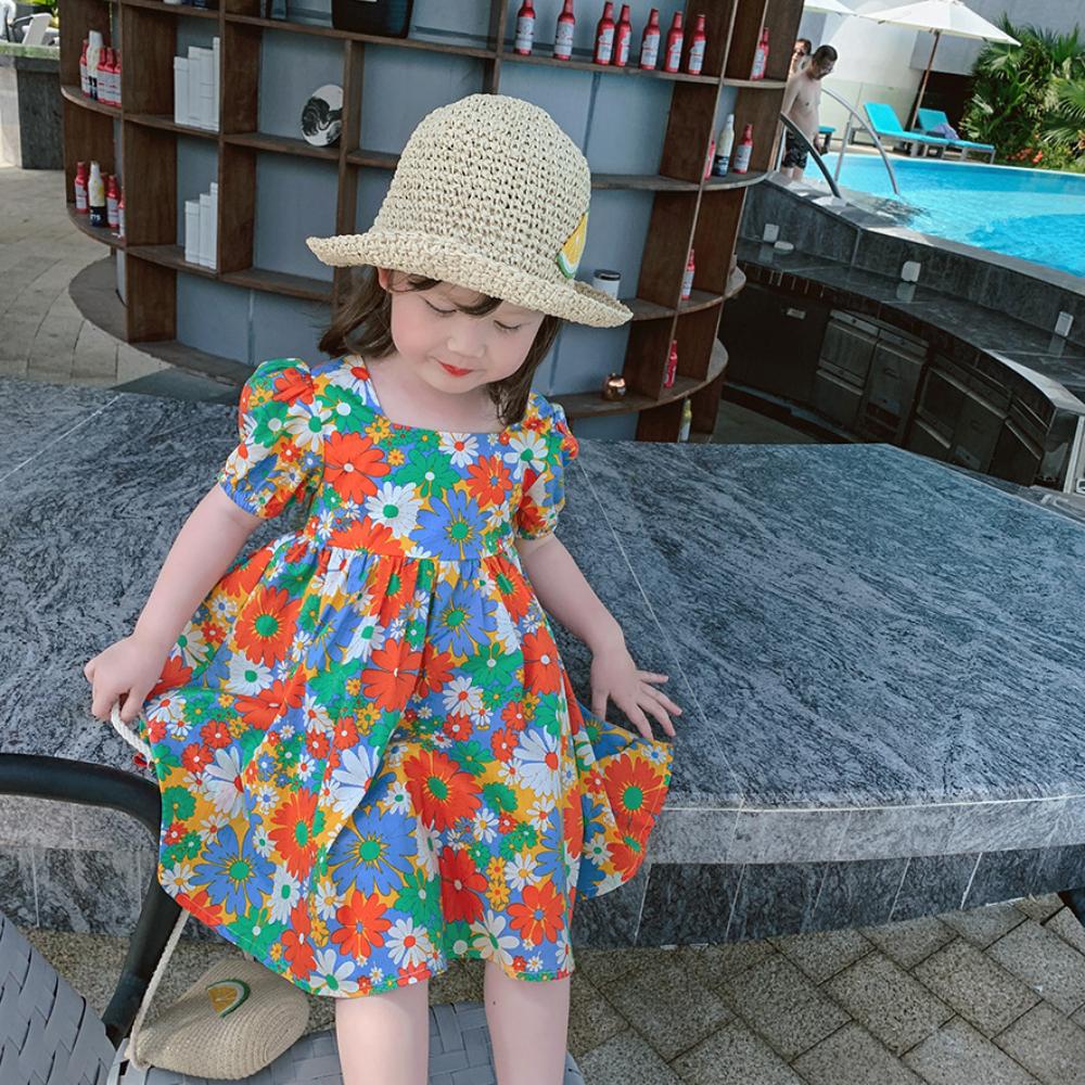 Girls' Summer Little Daisy Floral Skirt Baby Dress Pastoral Style Girls' Dress