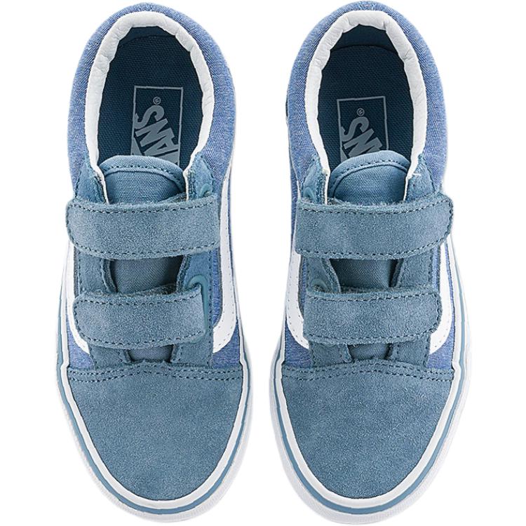 Vans Old Skool V Classics Comfortable Versatile Low Top Kids Skate Shoes Kids Sneaker Gray Blue VN000CYACFL