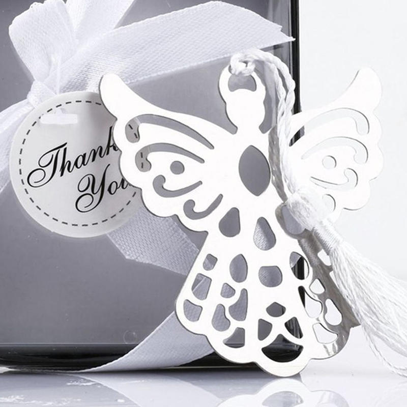 Hot Stainless Steel Silver Guardian Angel Bookmark Tassel Page Marker Ribbon Box