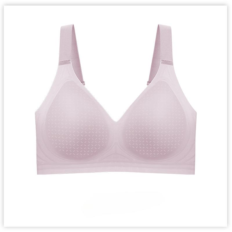 Seamless Bra Women's Thin Underwear Gathering and Tapering Breasts Anti-sagging Bra Breathable Large-sized Bra Without Underwire