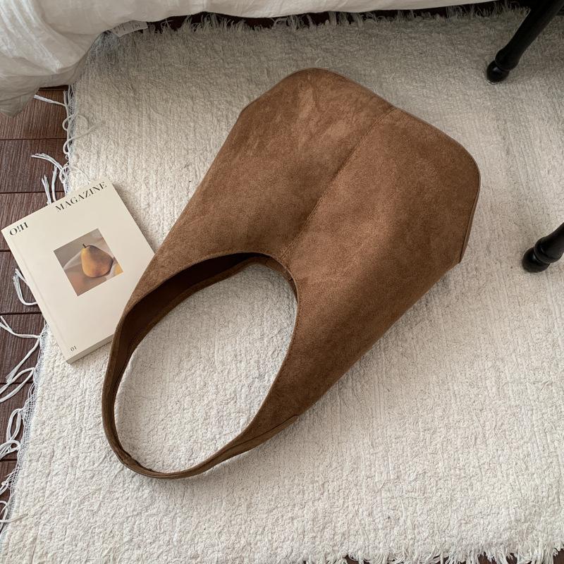 Bags Women's 2025 New Trendy Autumn and Winter Premium Retro Suede Shoulder Bag Lazy Commuter Tote Bag