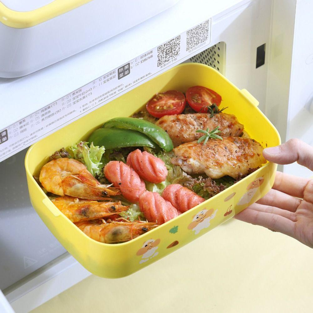 Plastic Food Storage Box Double Layered Food Containers Cute Portable Lunch Box  Office