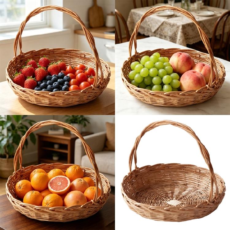 Traditional Handwoven Reed Basket Portable And Stylish Outdoor Picnics Container For Park Outings And Social Gatherings