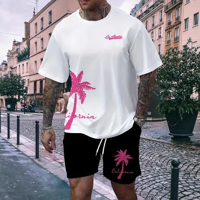 

Men s Short-sleeved Shorts Set Casual Fashion Sports Suit Breathable and Comfortable Unisex Sports Clothing S
