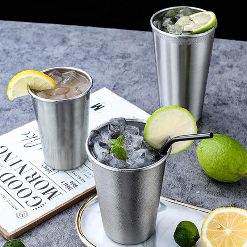 Outdoor Stainless Steel Water Cup Hiking Camping Picnic BBQ Beer Cups Coffee Cup Portable Travel Drinkware Wine Cup Beer Glass