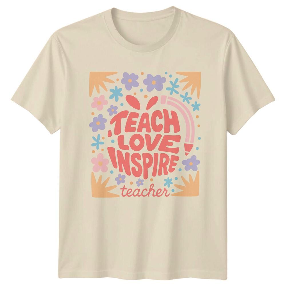TEACH LOVE INSPIRE Teacher Education Appreciation Unisex Graphic TShirt