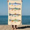 1 Stück Blaues Design Strandtuch Mit Fischmuster Muster Ist Sehr Strand Schwimmbad Reise Camping Yoga Sonnentrocknungstuch