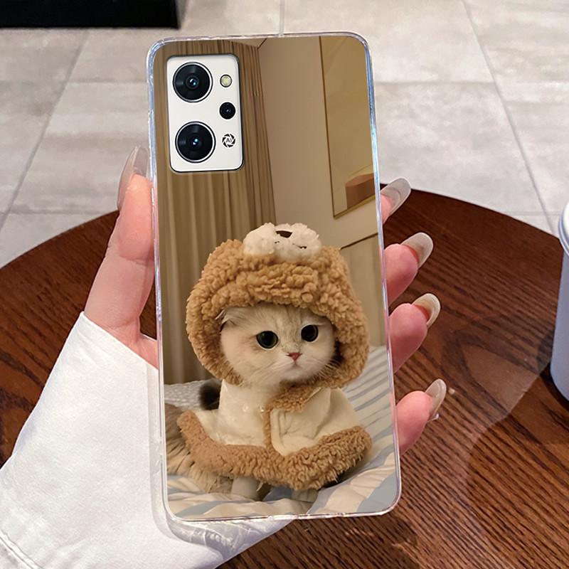 Jelly Casing For OPPO Reno 7A (A201OP) Reno 9A Soft TPU Back Cover For Reno 5A Fundas Clear Silicone Cute Cat Rabbit Phone Case