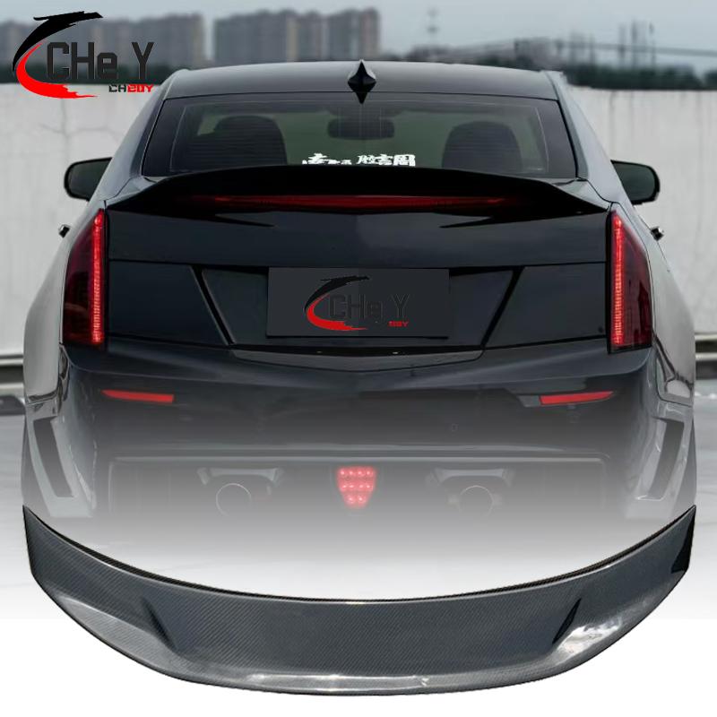 For Cadillac ATS L 4Door 2014 2015 2016 2017 Forged Real Carbon Fiber Gloss Black High Quality Rear Spoiler Trunk Lid GT Style