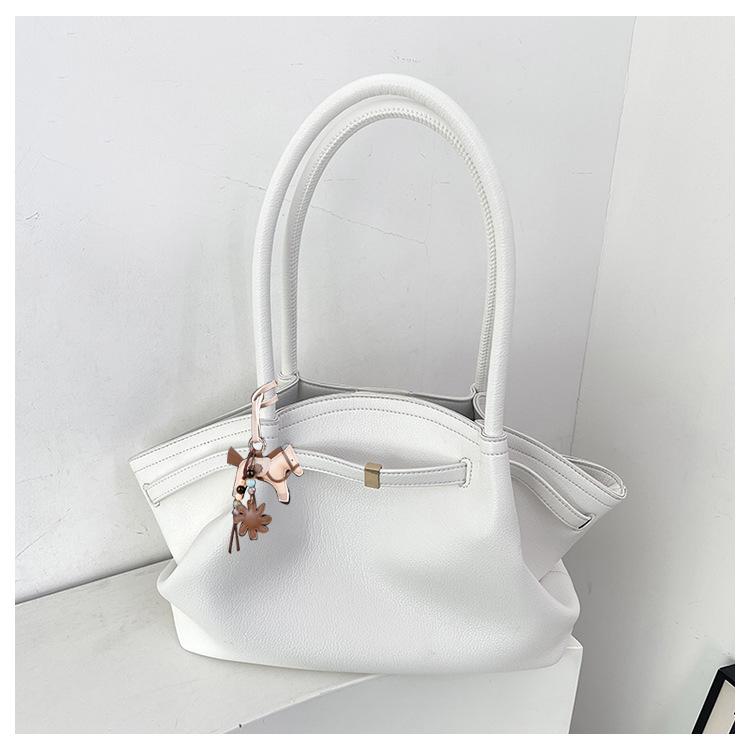 Luxury Lychee Pattern Underarm Shoulder Bags PU Leather Solid Color Women's Handbags Large Capacity Tote Bag Travel
