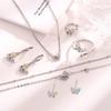 Atmosphere Color Diamond Butterfly Series Dopamine Stud Earrings Bracelet Necklace Set Sweet Dream Flower Fairy Jewelry Korea