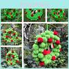 Eye Catching Soft Pom Pom Christmas Wreath With Grinch Theme For Home Entrance