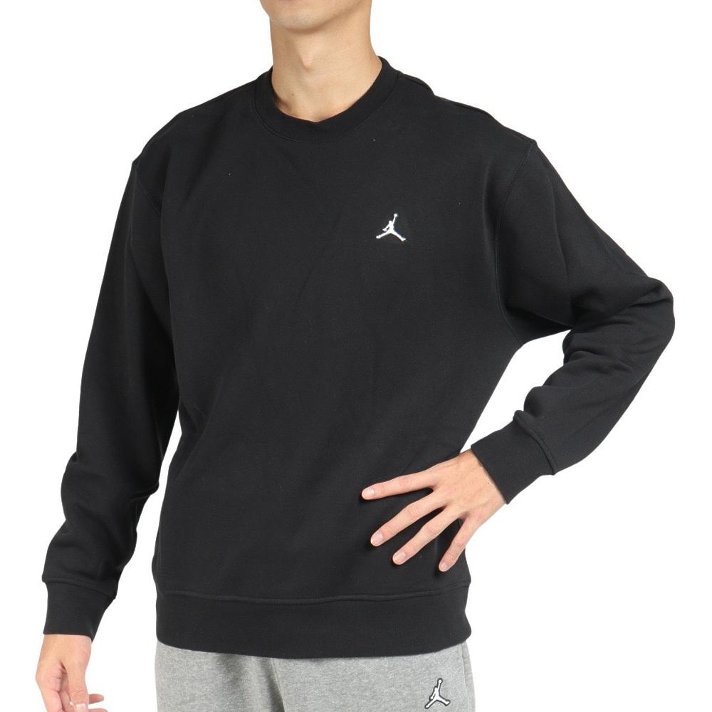 Jordan Solid Color Crew Neck Pullover With Logo Print Long Sleeve Sweatshirt Men Sweatshirt Black DQ7521-010