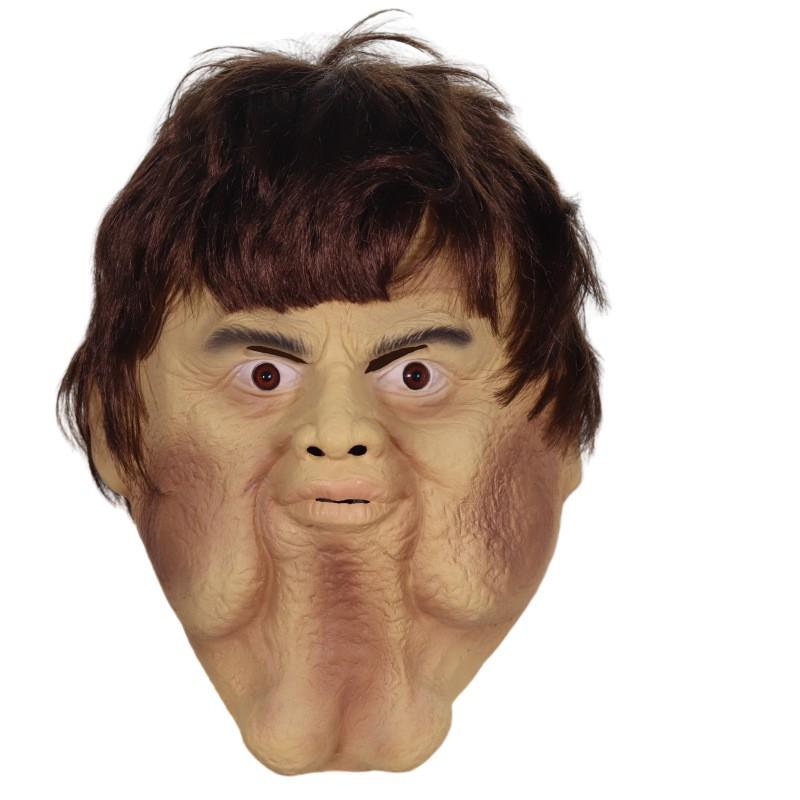 Double Chin Mask Funny Adult Full Face Latex Halloween Horror Party Costume Prop