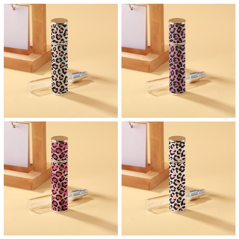 Reusable Leopard Print Leather Spray Bottle Portable Cosmetic Container 10ml Perfume Bottle Makeup