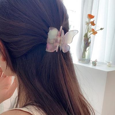 Schmetterlingsform Farbverlauf Haarkralle Essigsäure Stabil Süß Großer Haarclip Styling-Werkzeug