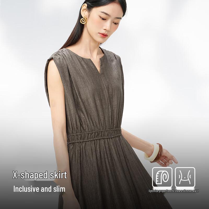 EICHITOO Women's Textured Sleeveless Midi Dress